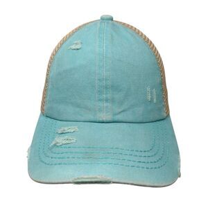 C.C Exclusives Strapback Mesh Back Trucker Hat Multi One Size Ponytail